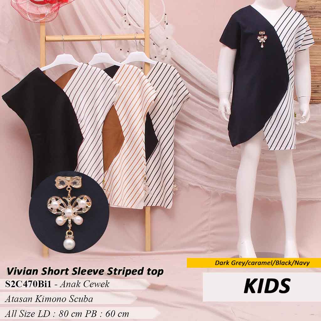 Vivian Short sleeve striped Top