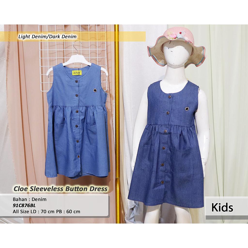 Cleo Sleeveless Button Dress  (C876)