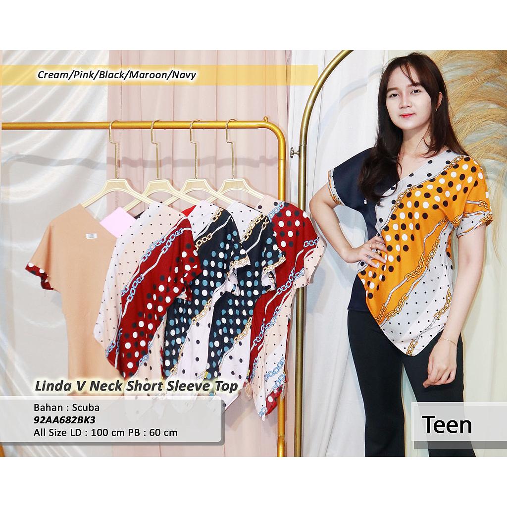 Linda V Neck short sleeve Top
