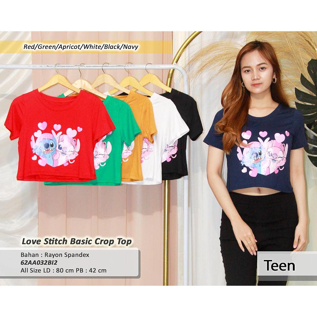 Love stitch Basic Crop Top