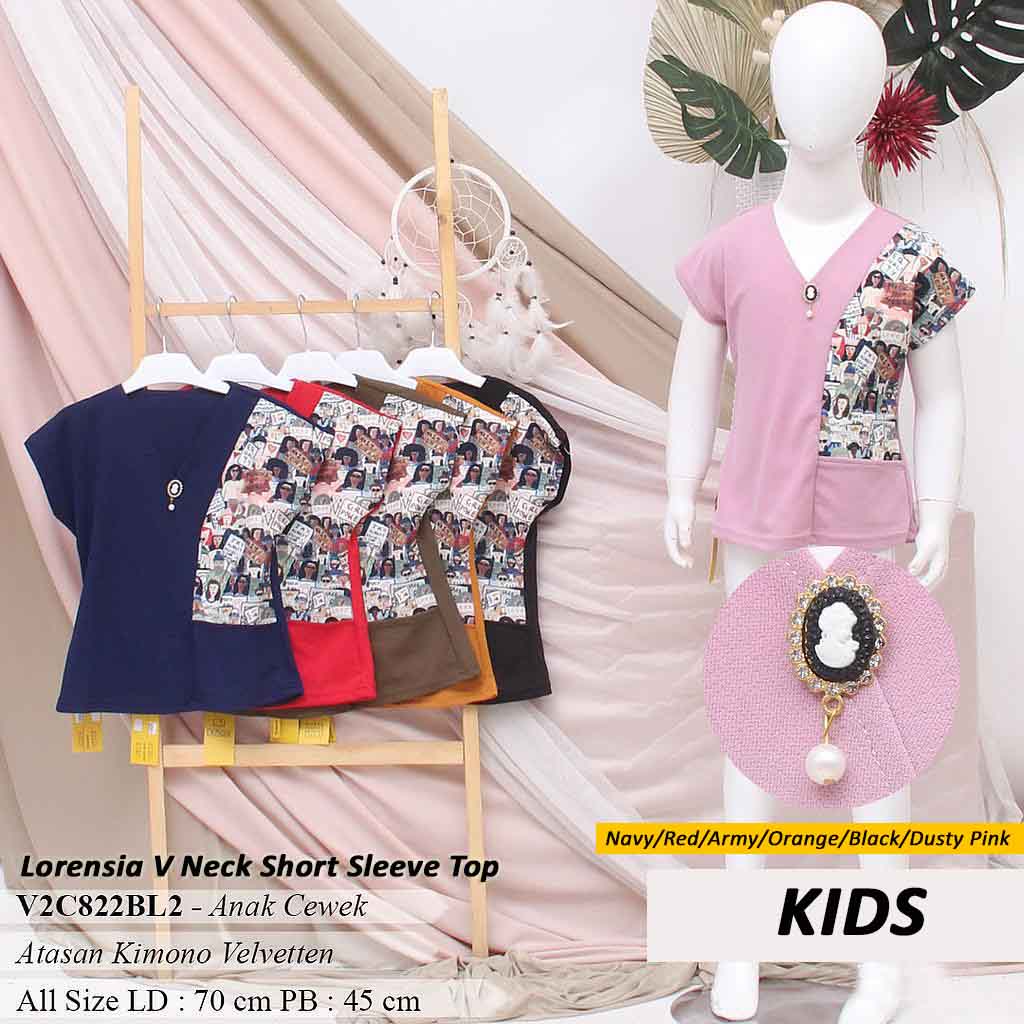 Lorensia V Neck short sleeve top