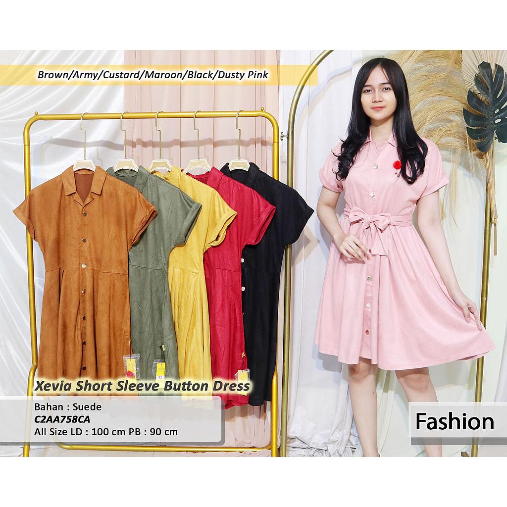 xevia short sleeve  button dress