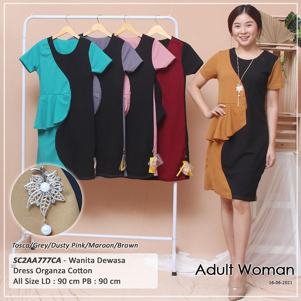 YELLY DRESS KOMBINASI REMPEL + KALUNG