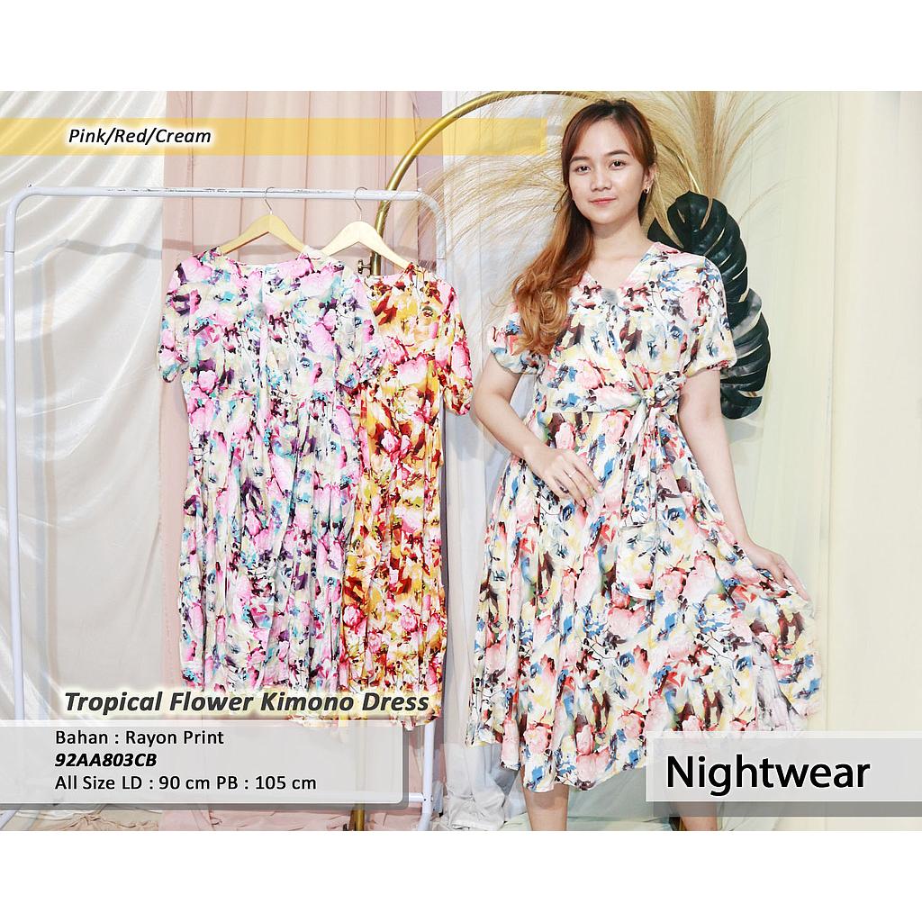 Tropical Flower Kimono Dress (AA803)