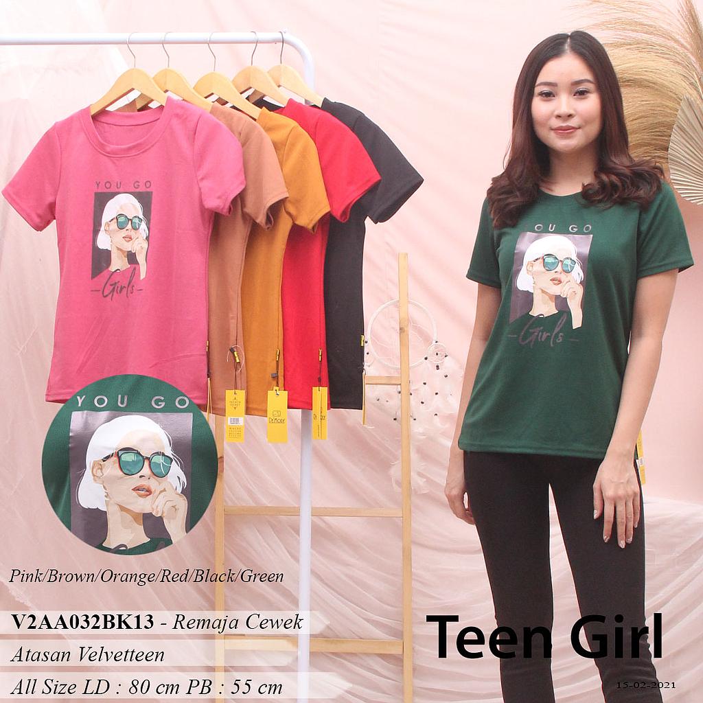 KAYLA BLOUSE BASIC + APLIKASI GAMBAR YOU GO GIRLS