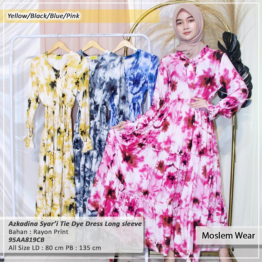 Azkadina Syar'i Tie Dye Dress Long sleeve 