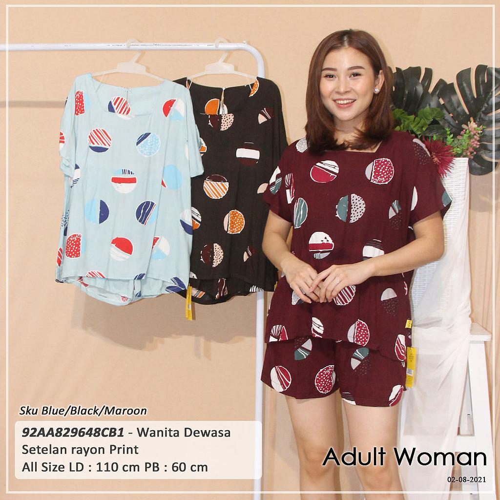 MANDA SET CELANA PENDEK FULLPRINT