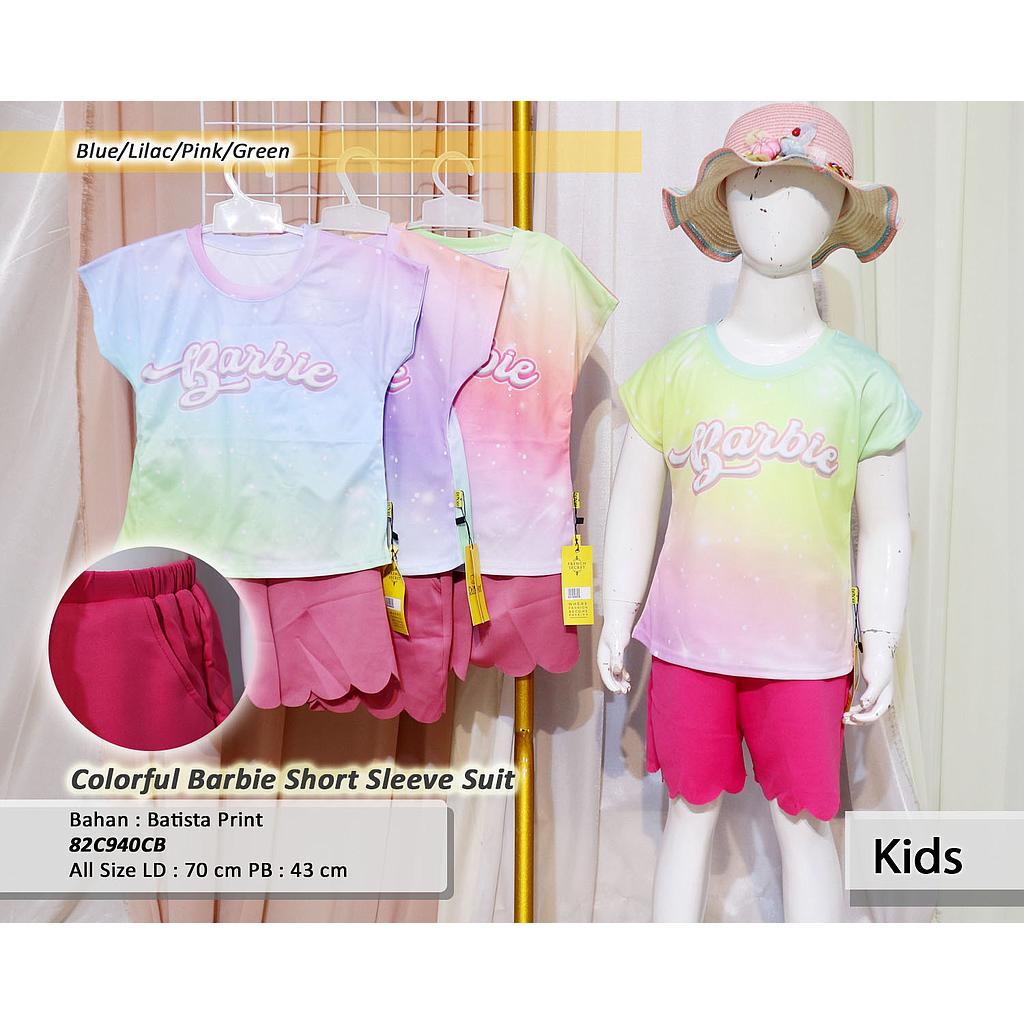 Colorfull Barbie Short Sleeve Suit