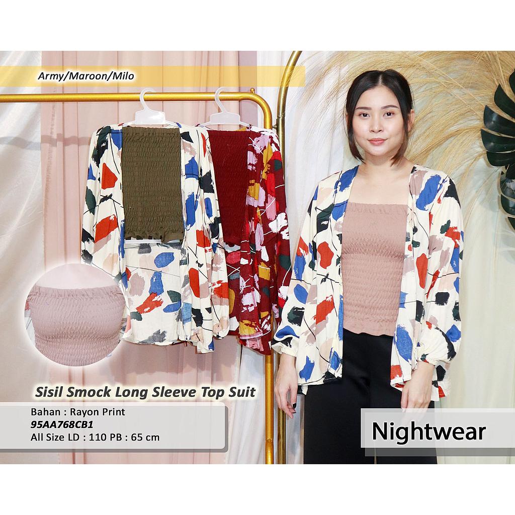 Sisil Smock long sleeve top suit