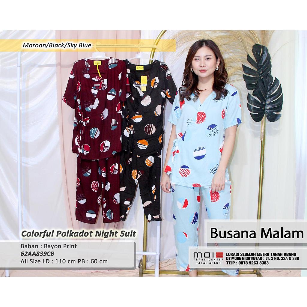 Colorfull polkadot night suit