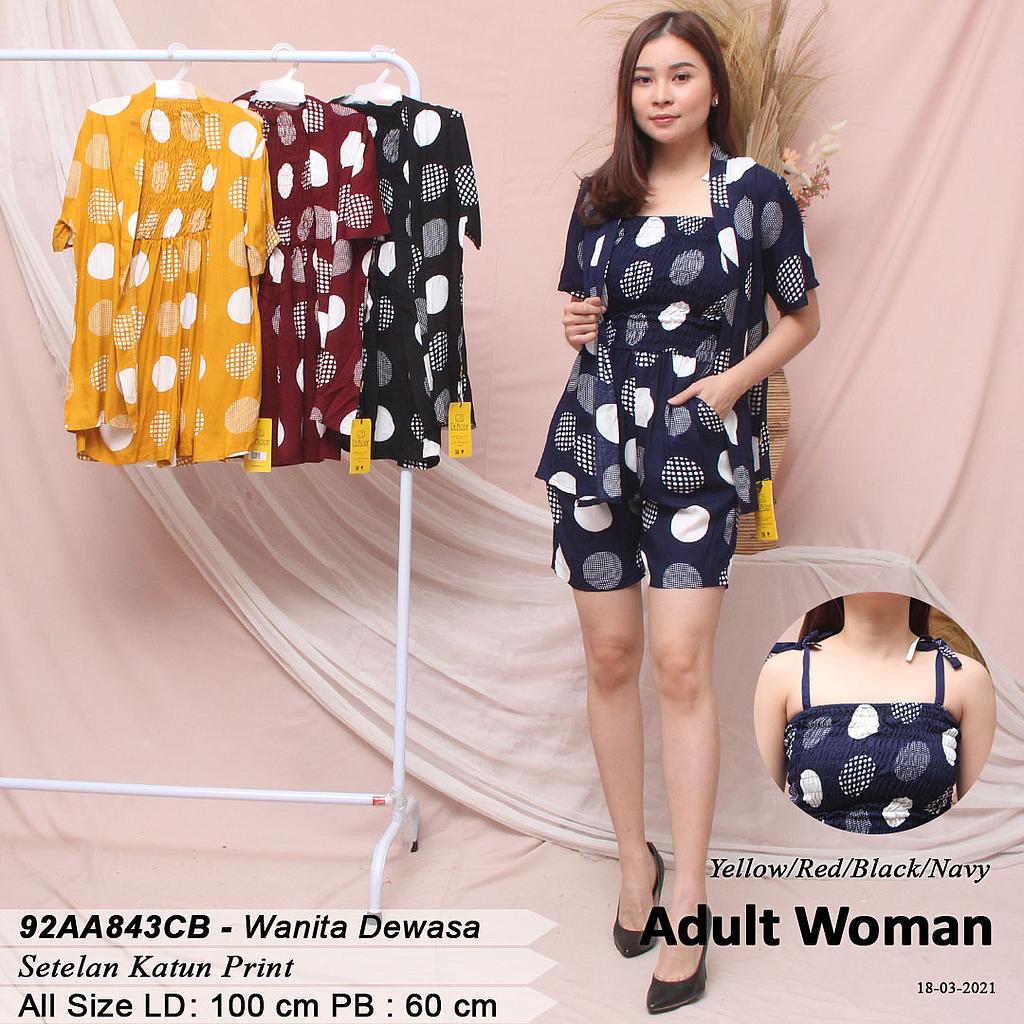 AMY SET KIMONO DALAMAN SMOCK KARET CELANA PENDEK FULLPRINT 