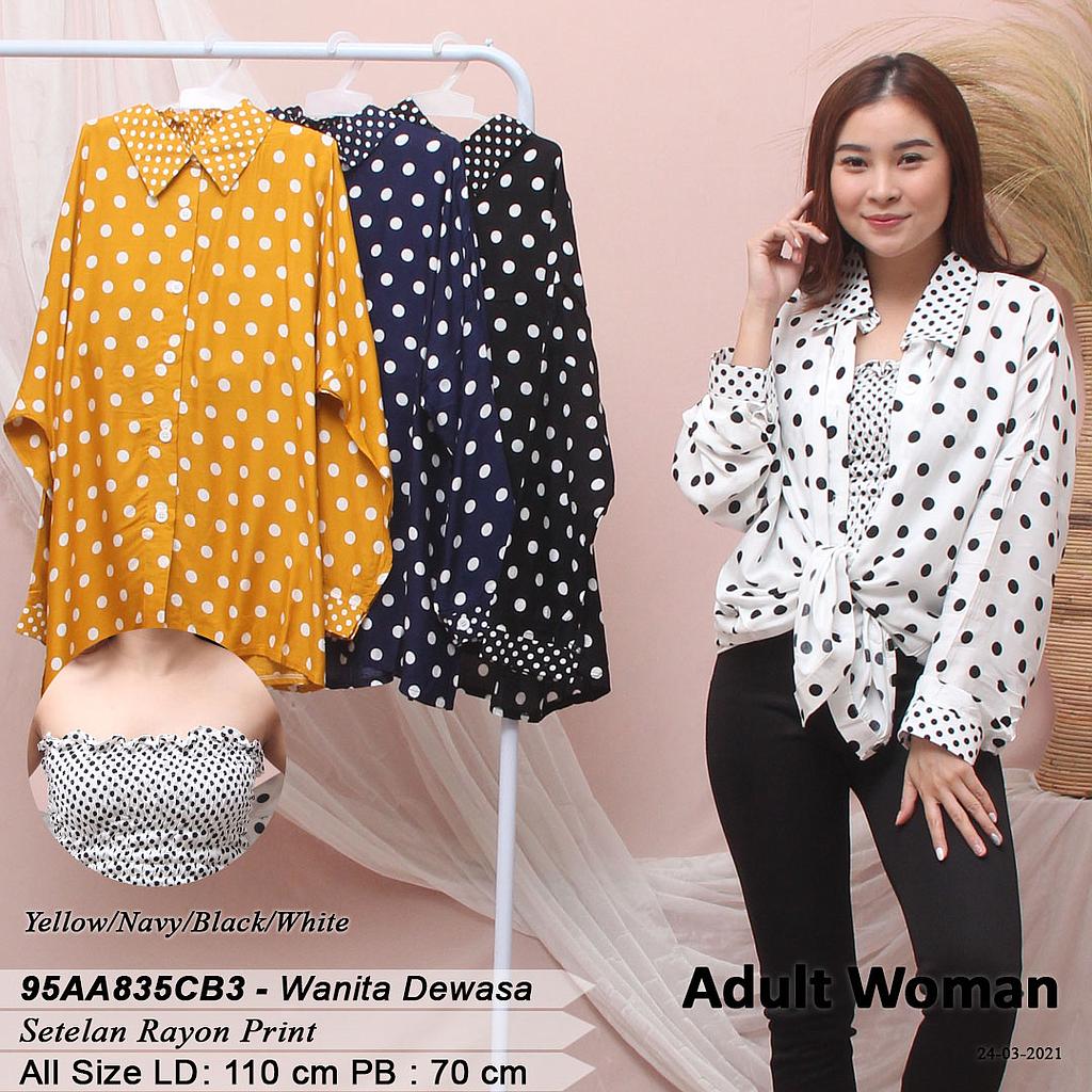 CELINE ATASAN KEMEJA VARIASI DALAMAN SMOCK KARET 