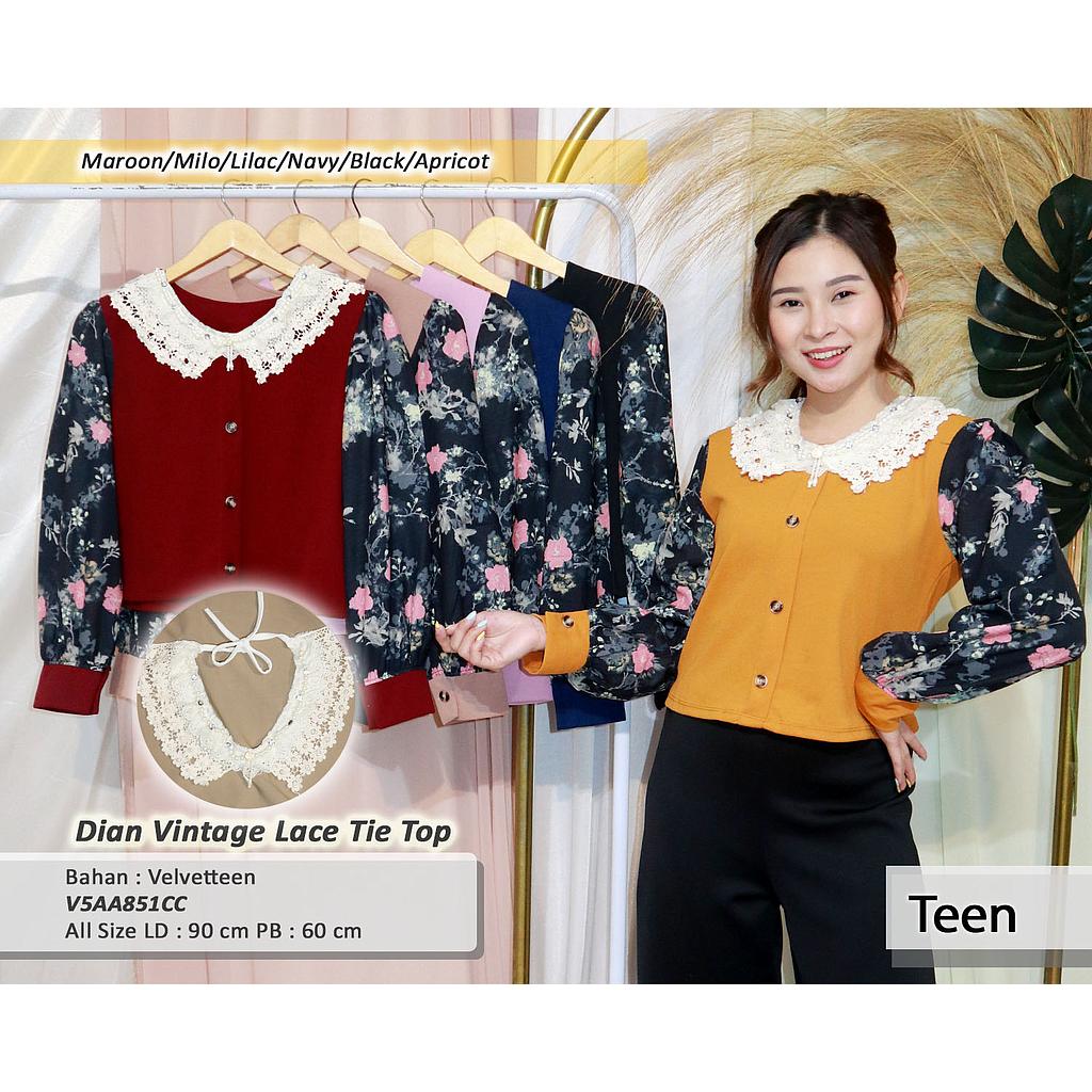 Dian Vintage Lace Tie Top