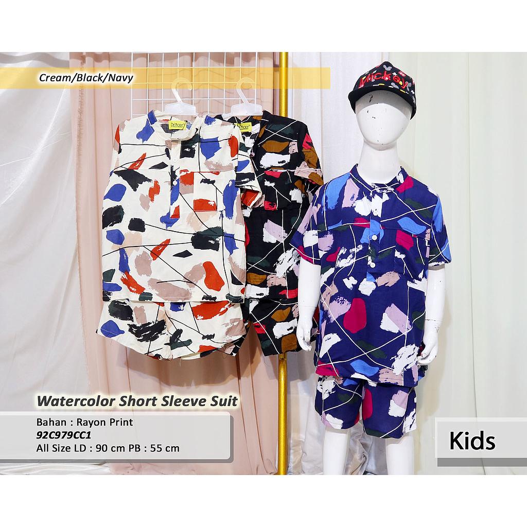 Watercolor Short Sleeve Suit