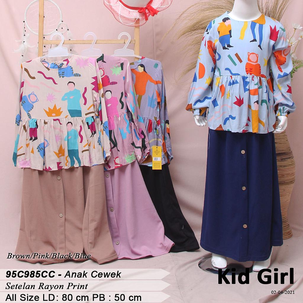 SET RAYON PRINT TGN PJG + ROK VARIASI KANCING 