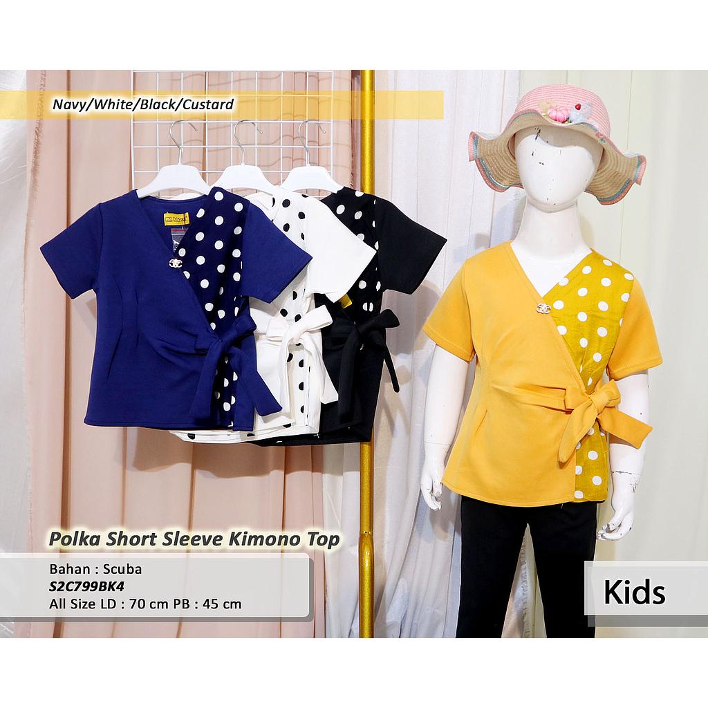 Polka Short Sleeve Kimono Top
