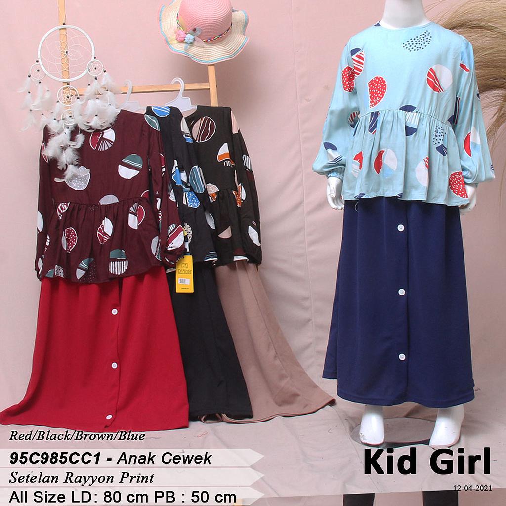 SET RAYON PRINT TGN PJG + ROK VARIASI KANCING