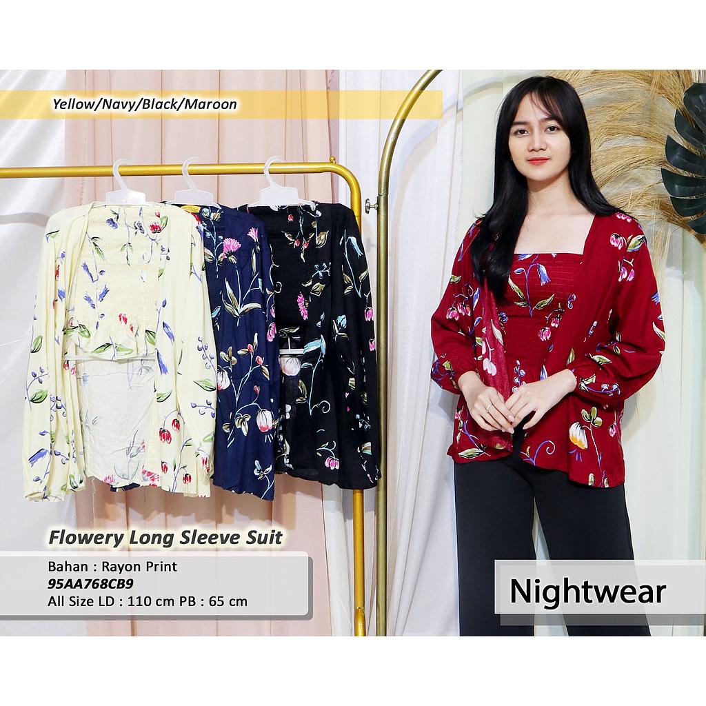 Flowery Long Sleeve Suit
