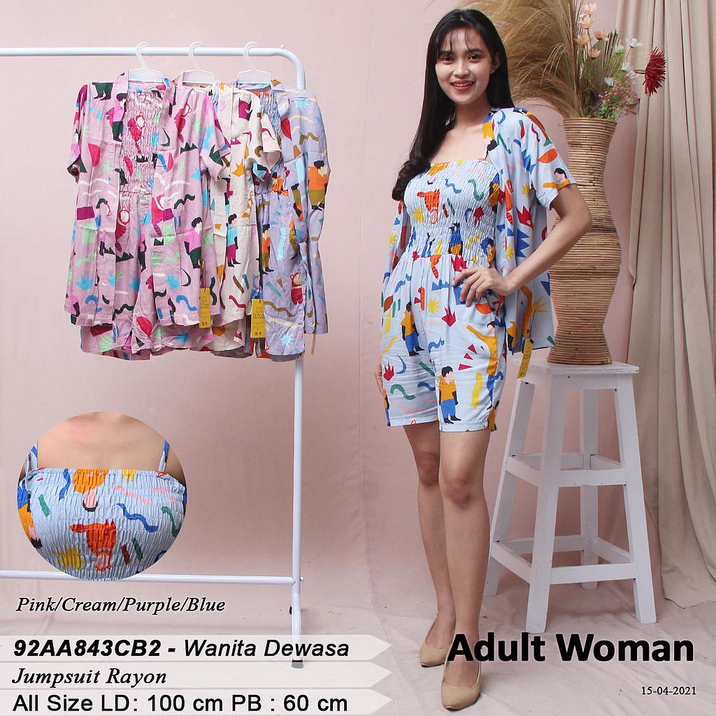 AMY SET KIMONO DALAMAN SMOCK KARET CELANA PENDEK FULLPRINT