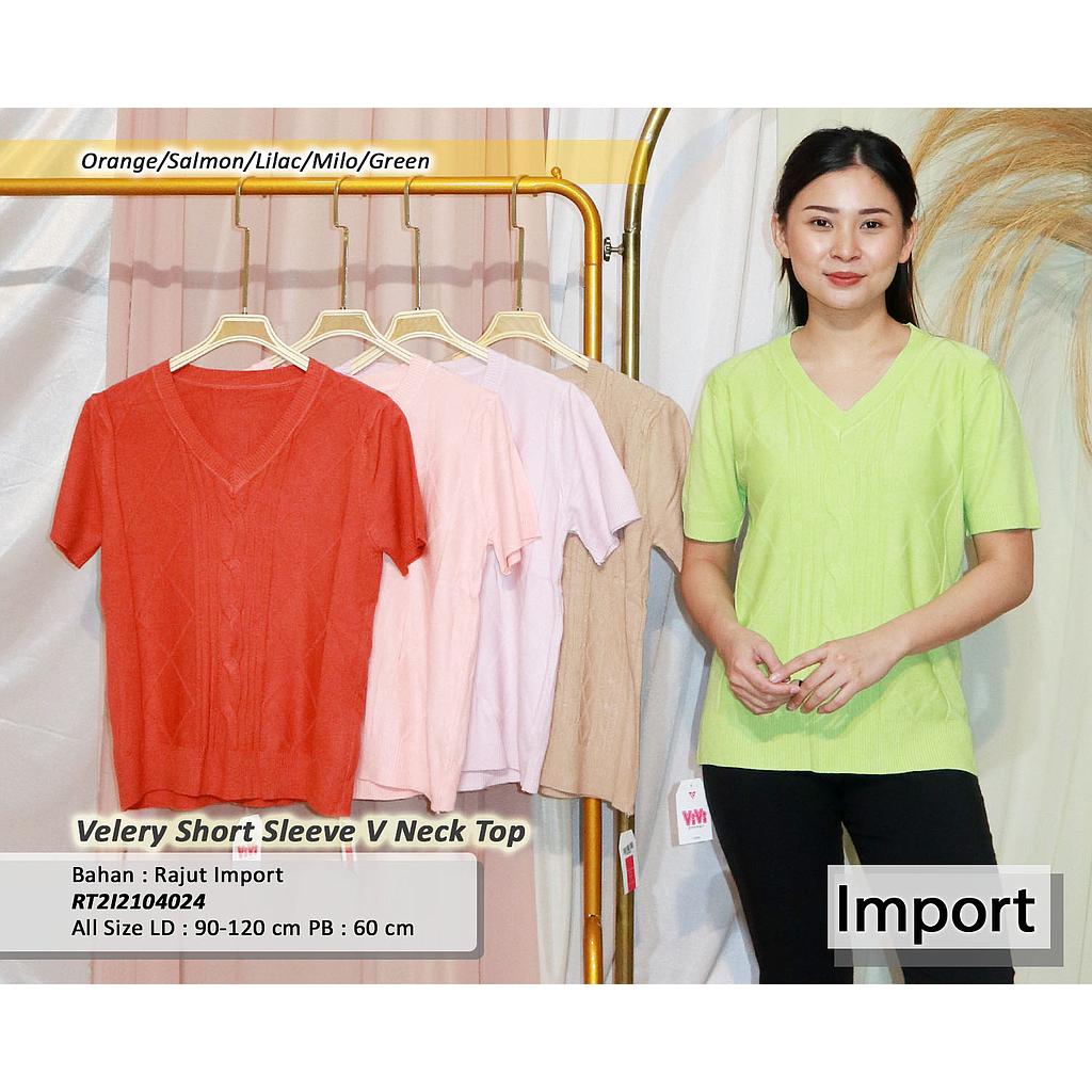 Velery short sleeve V Neck top