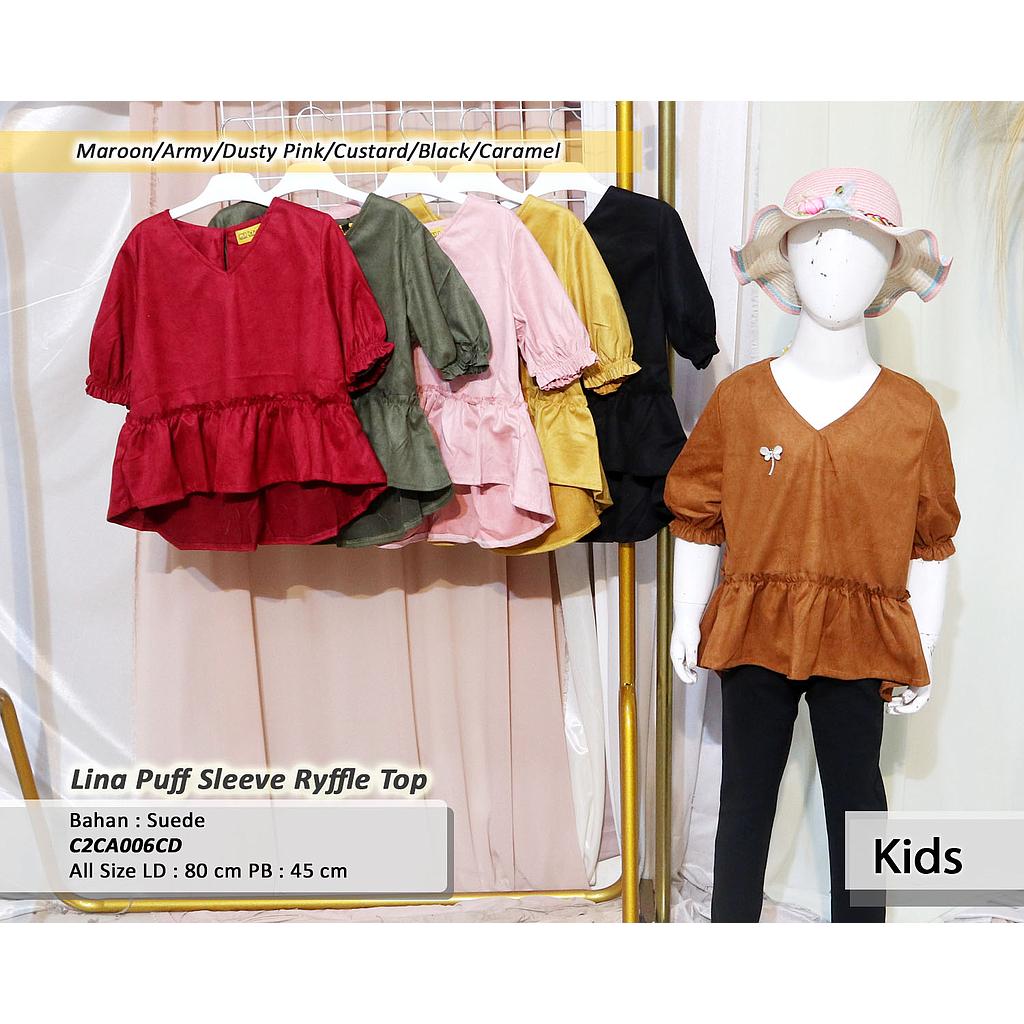 Lina Puff sleeve ryffle top