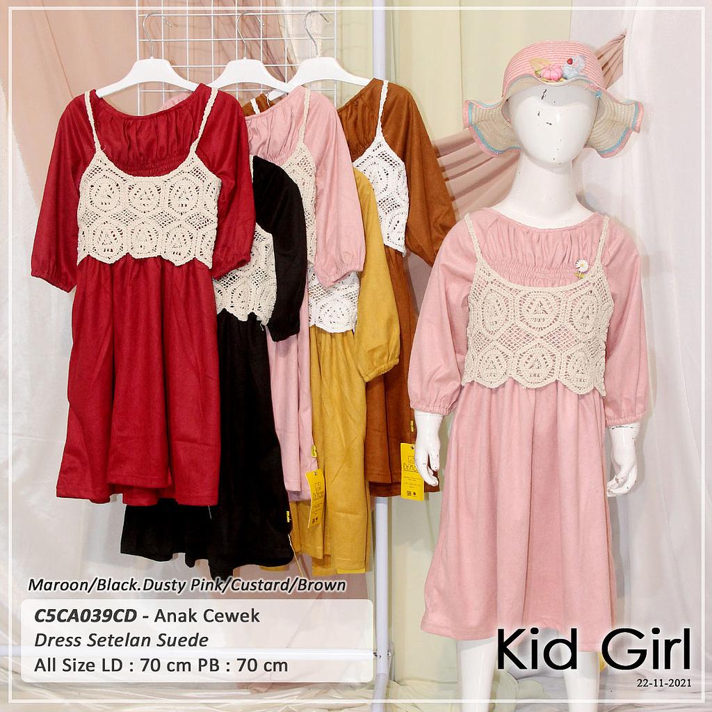 DRESS SUEDE TGN PJG VARIASI SMOCK KARET + BROS