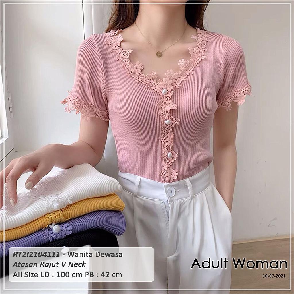 V NECK RUMBAI RAJUT ATASAN