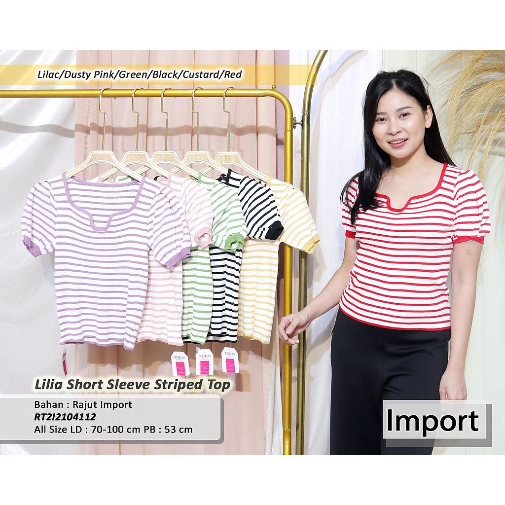 Lilia short sleeve striped top