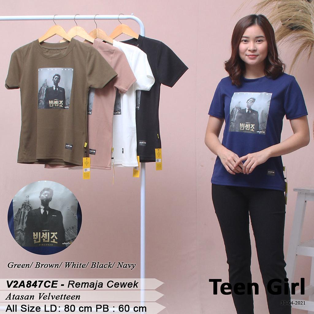 T-shirt Velveteen  Aplikasi