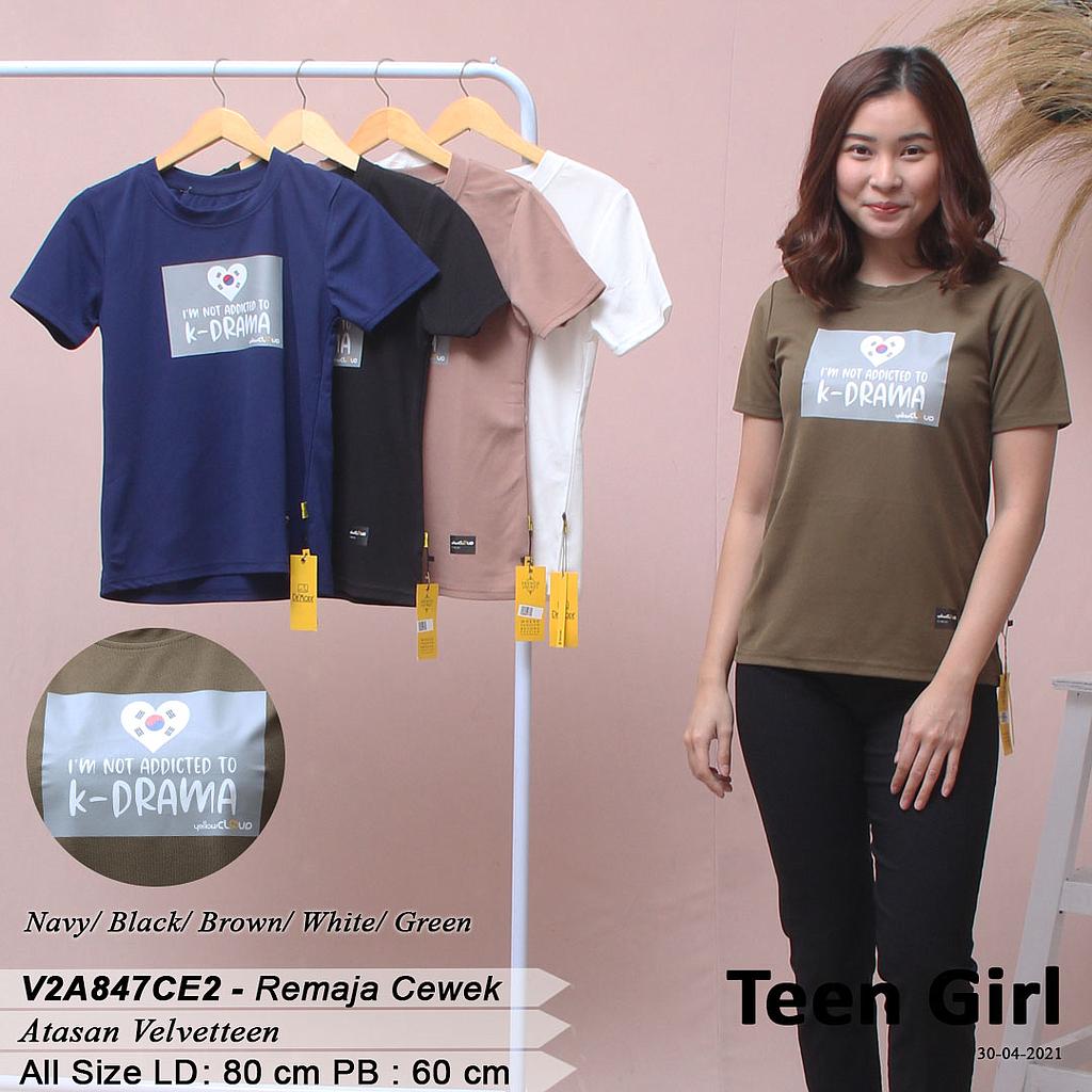 T-shirt Velveteen Aplikasi