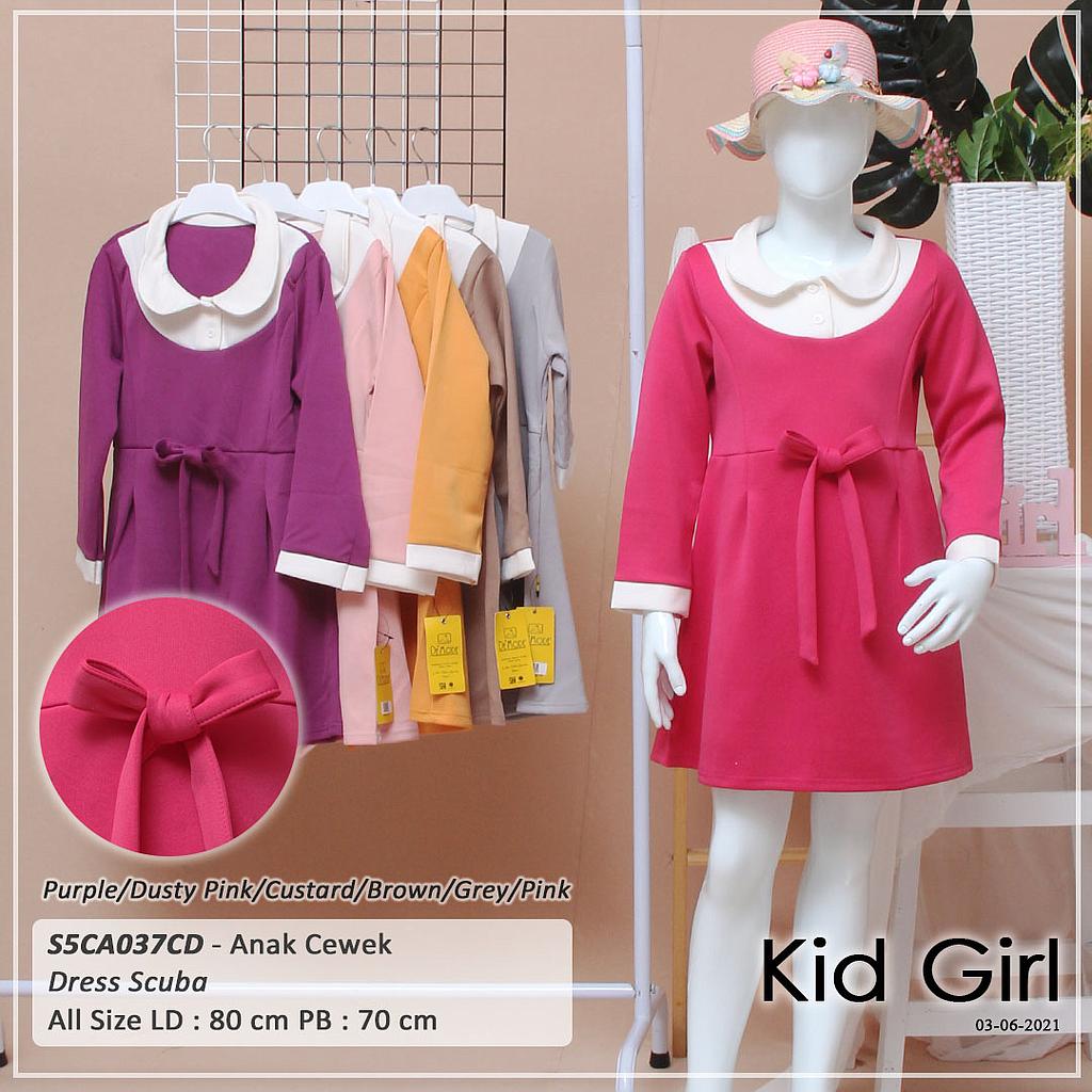 DRESS KIDS TGN PJG VARIASI PITA TENGAH 