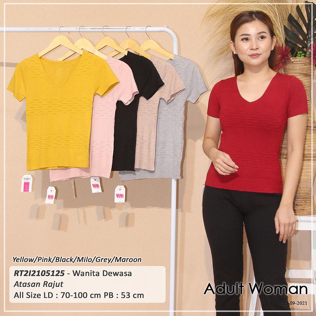 ATASAN SABRINA V NECK RAJUT 