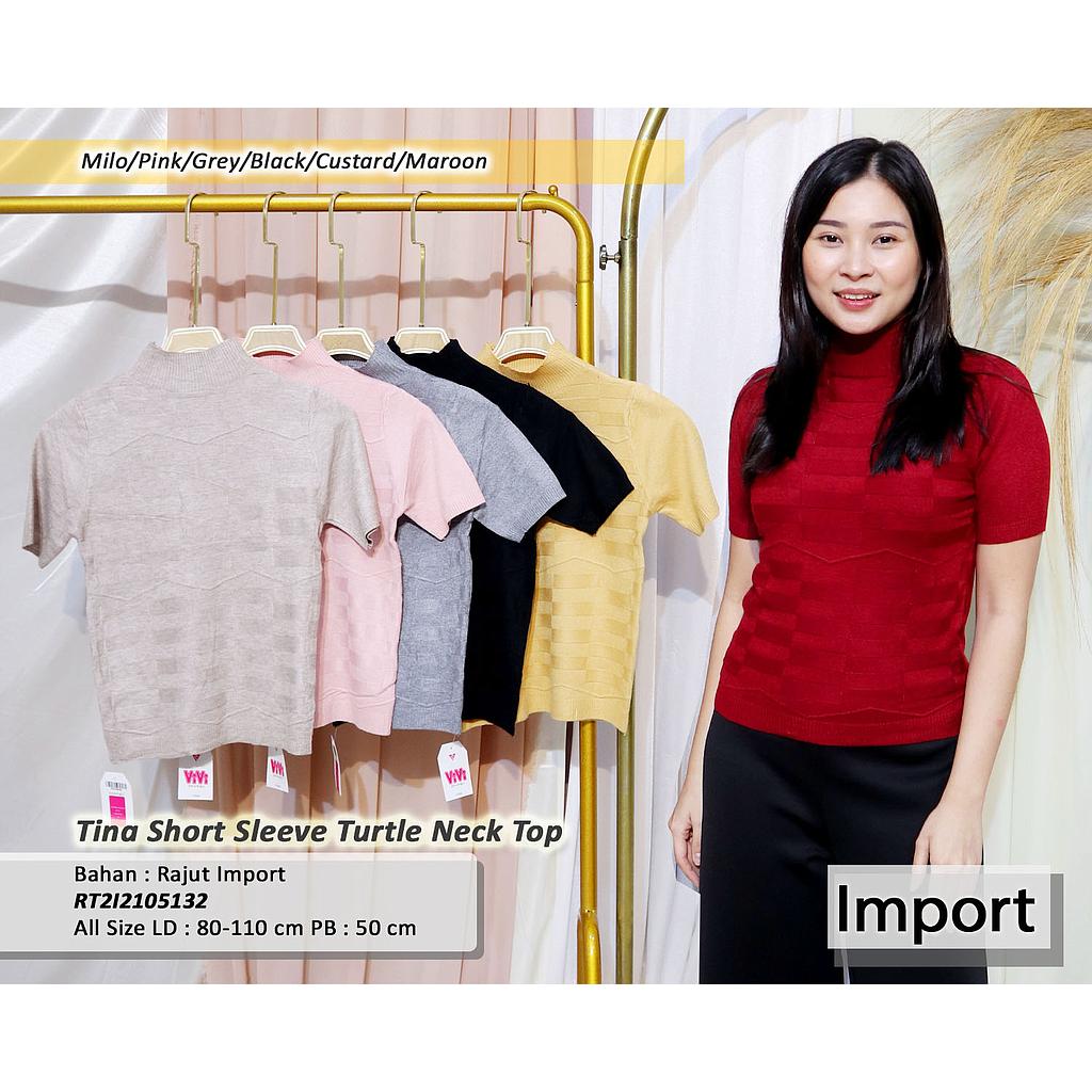 Tina short sleeve turtle neck top