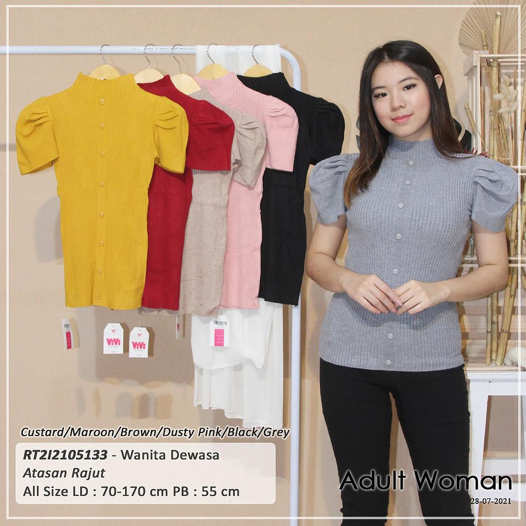 Clara Puff sleeve rib top
