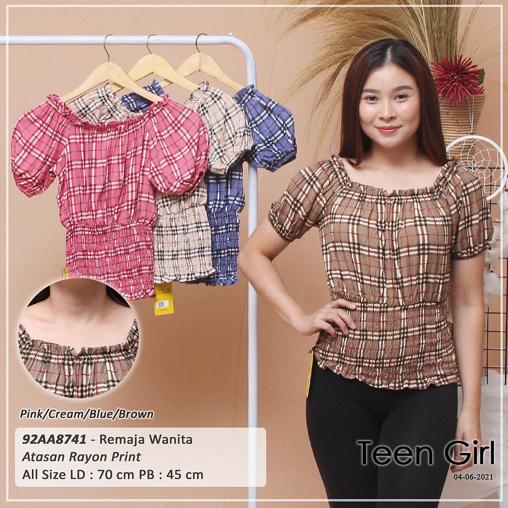 ATASAN RAYON PRINT SABRINA VARIASI SMOCK KARET