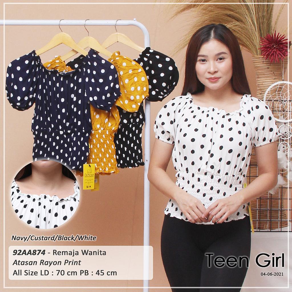 ATASAN RAYON PRINT SABRINA VARIASI SMOCK KARET