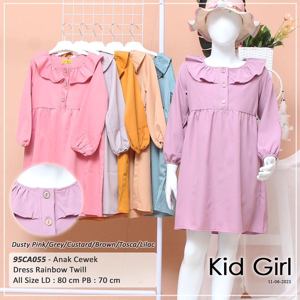 DRESS TGN PJG VARIASI KRAH RUMBAI TENGAH KERUT 