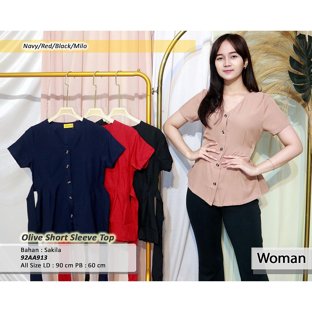 Olive short sleeve top