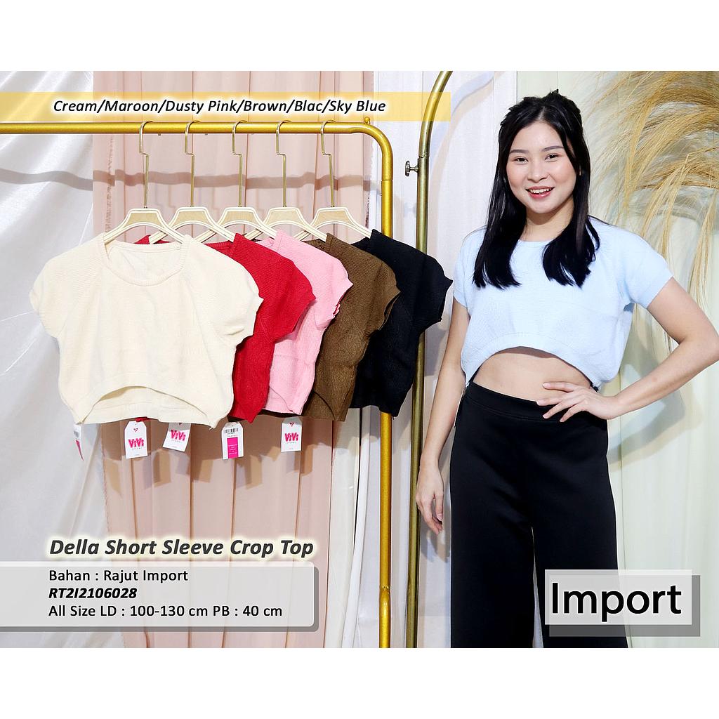 Della short sleeve crop top