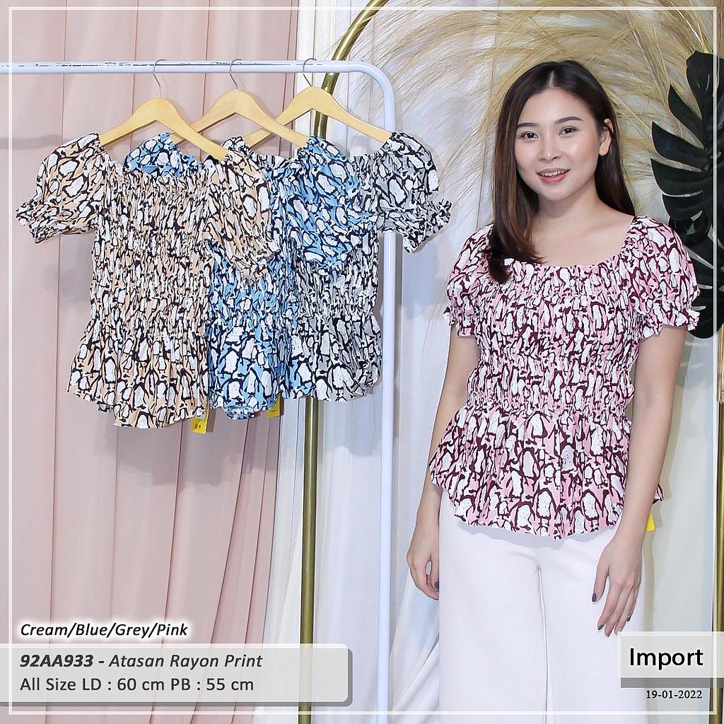ATASAN RAYON PRINT SABRINA VARIASI JAHIT KARET 
