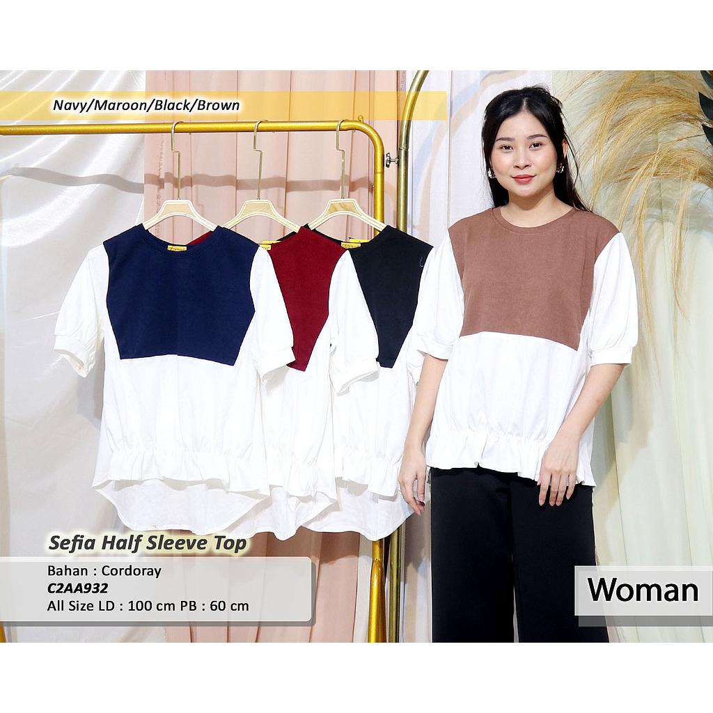  sefia half sleeve top
