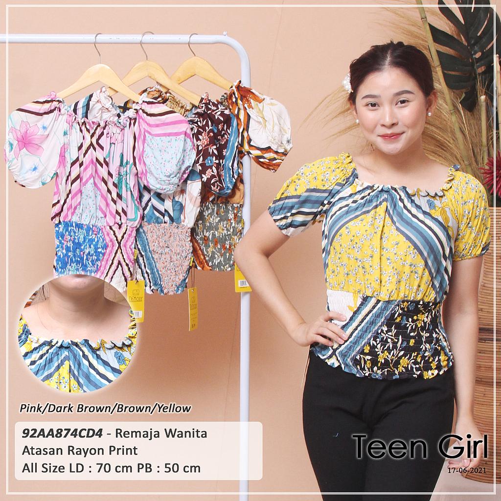 ATASAN RAYON PRINT SABRINA VARIASI SMOCK KARET