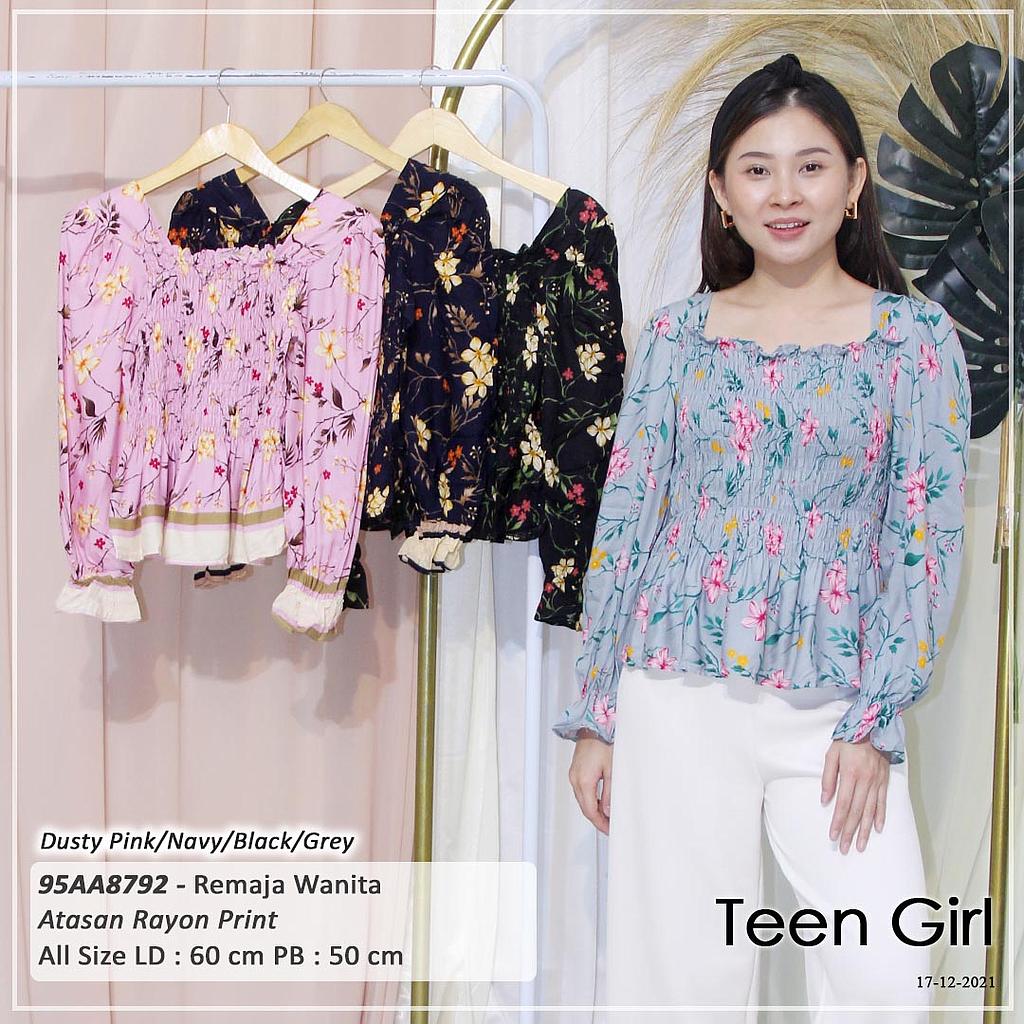 ATASAN RAYON PRINT TGN PJG VARIASI SMOCK KARET