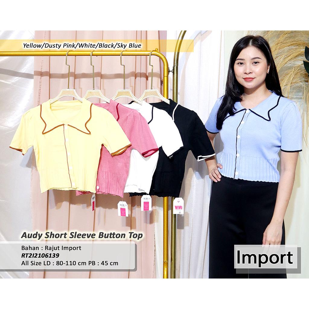 Audy short sleeve button top