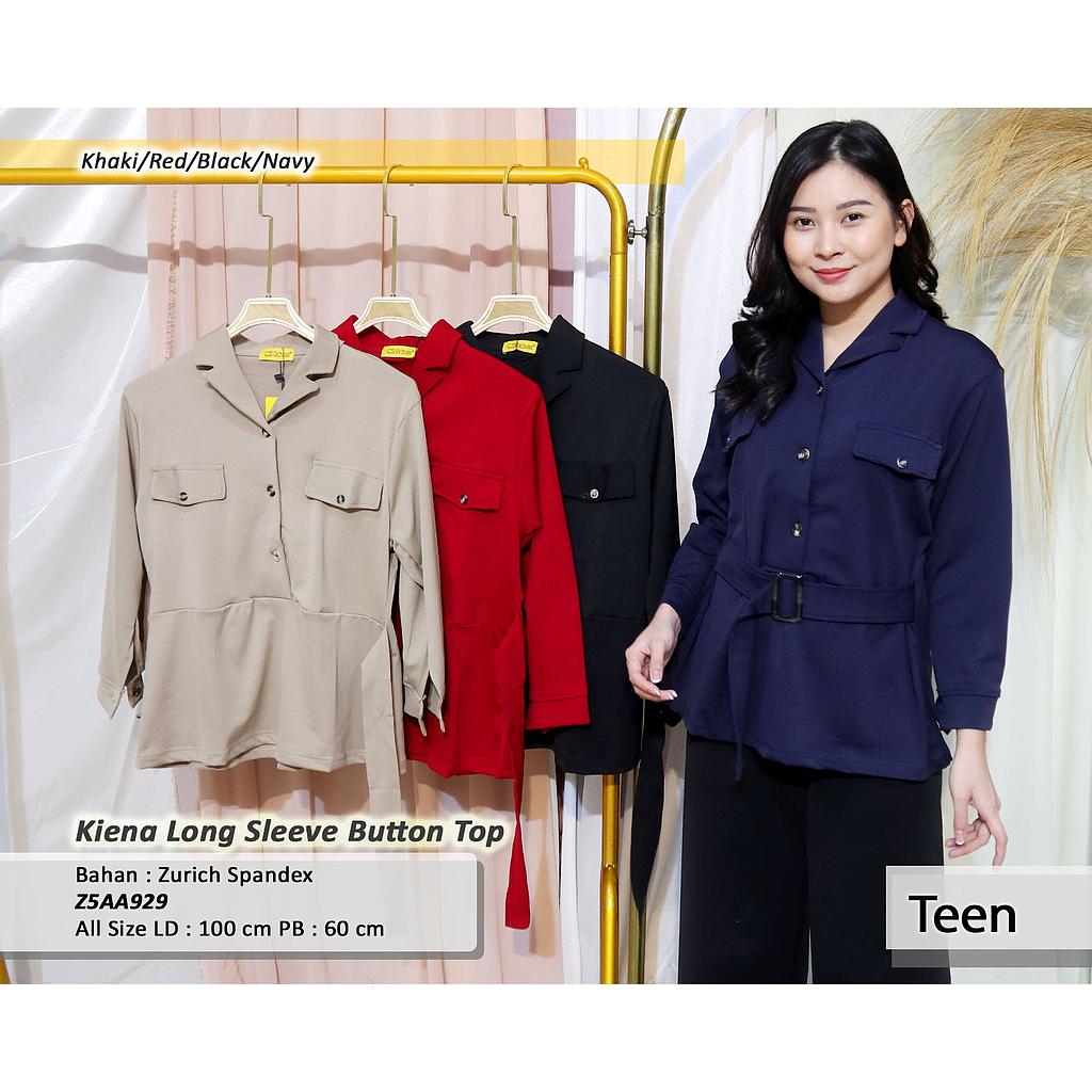 Kiena Long Sleeve Button Top