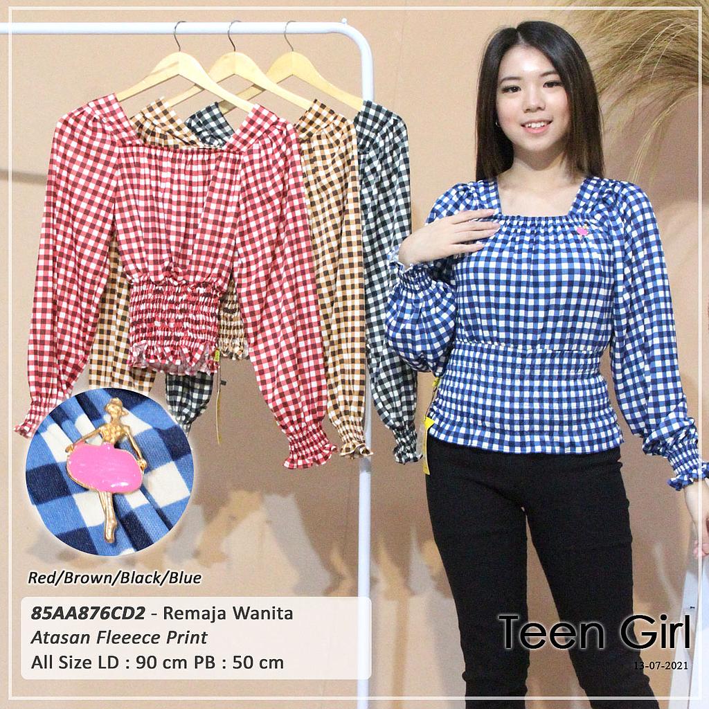 ATASAN HYGET PRINT TGN PJG KARET VARIASI SMOCK KARET + KALUNG