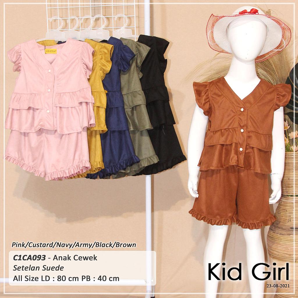 SET KID LEHER V TGN RUFFLE + CELANA PENDEK 