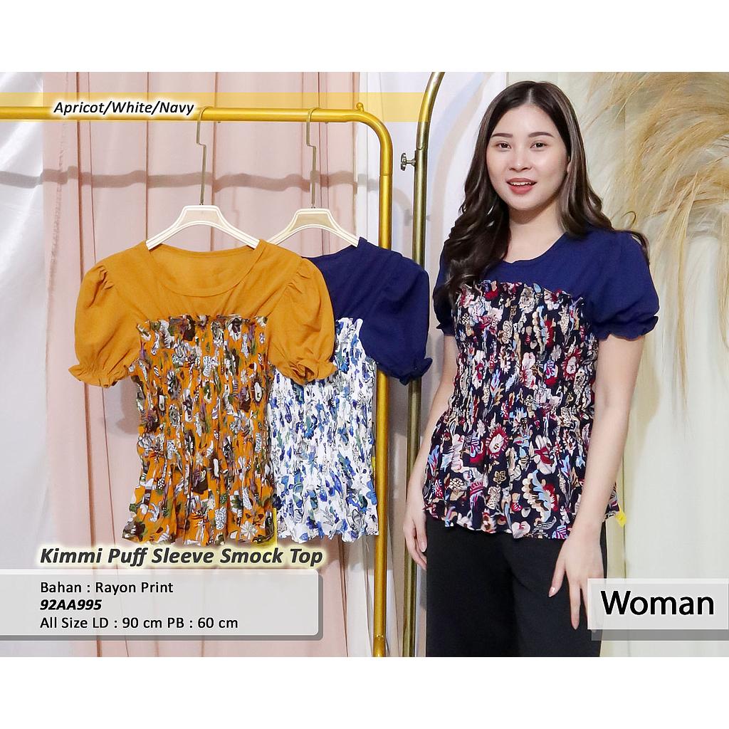 Tropical Short sleeve Puff smock top