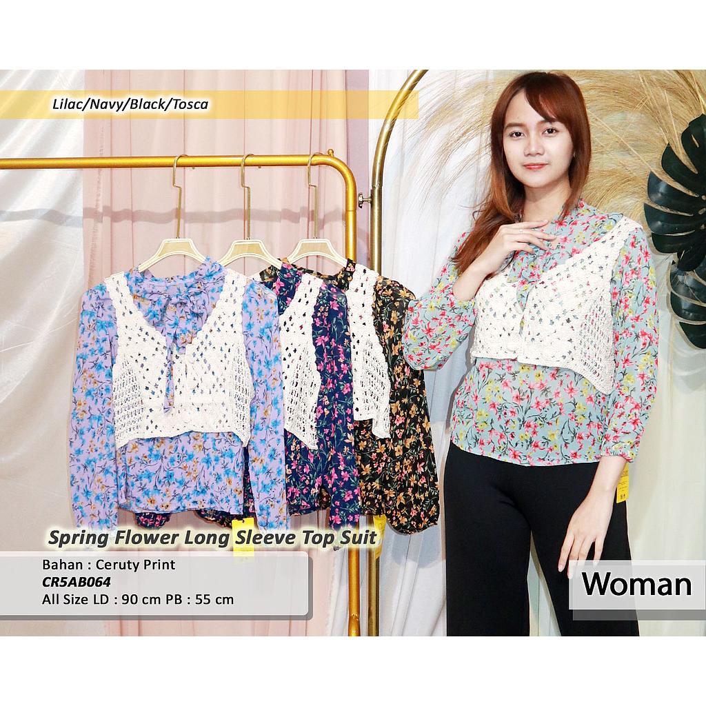 Spring Flower Long sleeve top suit