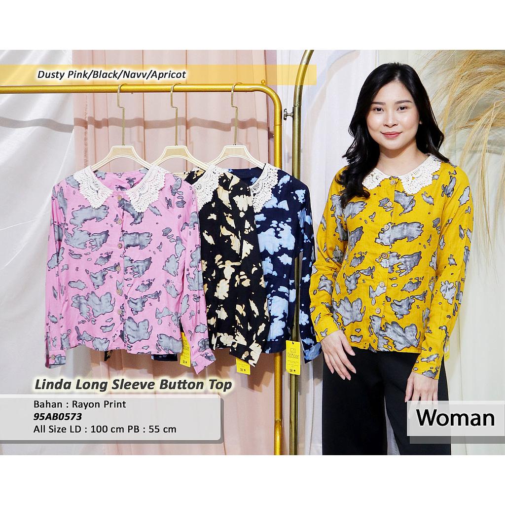 linda long sleeve button top